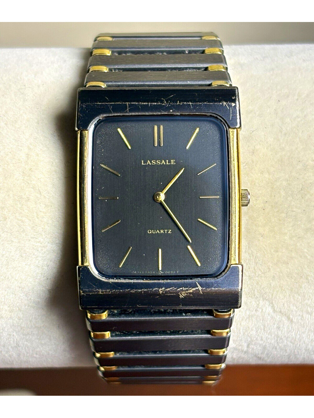 Vintage 1984 Seiko Lassale Ultra Thin Quartz 5454-5039 Tank 2-Tone - RUNS